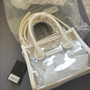 Forever 21 mini Crossbody handbag white clear concert event holiday NEW